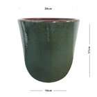 Vaso de Planta Pequeno em Cerâmica 27x28 Verde Americano Bella Art Vetrificados