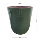 Vaso de Planta Pequeno em Cerâmica 38x34 Verde Americano Bella Art Vetrificados