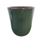 Vaso de Planta Pequeno em Cerâmica 38x34 Verde Americano Bella Art Vetrificados