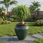 Vaso de Planta Pequeno em Cerâmica 47x37 Verde Egito Bella Art Vetrificados
