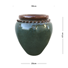 Vaso de Planta Pequeno em Cerâmica 47x37 Verde Egito Bella Art Vetrificados