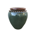Vaso de Planta Pequeno em Cerâmica 47x37 Verde Egito Bella Art Vetrificados