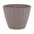 Vaso de Planta Pequeno em Plástico 12,5x15cm Cinza Plissado Evo Design
