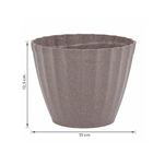 Vaso de Planta Pequeno em Plástico 12,5x15cm Cinza Plissado Evo Design