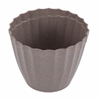 Vaso de Planta Pequeno em Plástico 12,5x15cm Cinza Plissado Evo Design