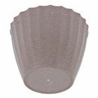 Vaso de Planta Pequeno em Plástico 12,5x15cm Cinza Plissado Evo Design