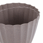 Vaso de Planta Pequeno em Plástico 12,5x15cm Cinza Plissado Evo Design