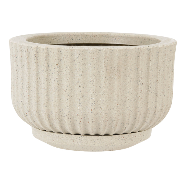 Vaso de Planta Pequeno em Plástico 13x21cm com Prato Areia Naterial