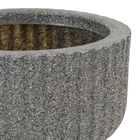 Vaso de Planta Pequeno em Plástico 13x21cm com Prato Preto Mármore Naterial