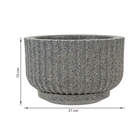 Vaso de Planta Pequeno em Plástico 13x21cm com Prato Preto Mármore Naterial