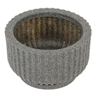 Vaso de Planta Pequeno em Plástico 13x21cm com Prato Preto Mármore Naterial