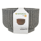 Vaso de Planta Pequeno em Plástico 13x21cm com Prato Preto Mármore Naterial