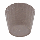 Vaso de Planta Pequeno em Plástico 9x11,5cm Cinza Plissado Evo Design