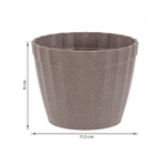Vaso de Planta Pequeno em Plástico 9x11,5cm Cinza Plissado Evo Design