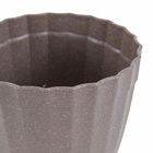 Vaso de Planta Pequeno em Plástico 9x11,5cm Cinza Plissado Evo Design