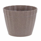 Vaso de Planta Pequeno em Plástico 9x11,5cm Cinza Plissado Evo Design