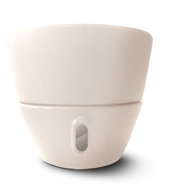 Vaso de Plantas Pequeno Plástico 22x24cm Autoirrigável Bege Inteligente Brota Company