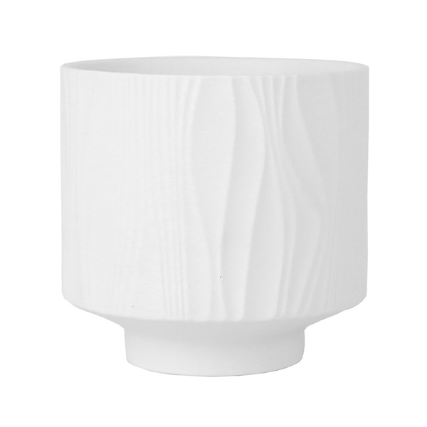 Vaso de Porcelana 14x14x14cm Branco Florarte