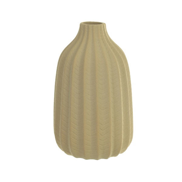 Vaso de Porcelana 24x15x15cm Bege Florarte