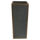 Vaso De Resina Cinza E Dourado