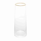 Vaso De Vidro C/ Borda Dourada Liz Wolff
