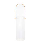 Vaso De Vidro Com Alça Em Metal Dourada 9cm X 6 5cm X 16cm -