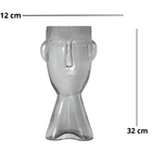 Vaso De Vidro Decorativo Para Flores Cinza G 32 Cm