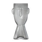 Vaso De Vidro Decorativo Para Flores Cinza G 32 Cm