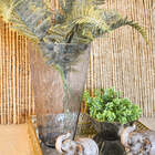 Vaso De Vidro Decorativo Para Flores Cinza Ottle P 17 Cm