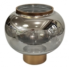 Vaso De Vidro Dourado E Cromado