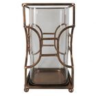 Vaso De Vidro E Metal Bronze 12cm X 12cm X 20 7cm