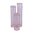 Vaso De Vidro E Metal Rose