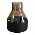 Vaso De Vidro Fume E Preto