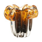 Vaso De Vidro Italy Âmbar E Marrom 14cm X 13cm - Wolff