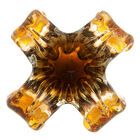 Vaso De Vidro Italy Âmbar E Marrom 14cm X 13cm - Wolff