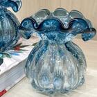 Vaso De Vidro Italy Azul 13,5x11x14 Cm - Lyor