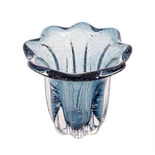 Vaso De Vidro Italy Azul 14 5cm X 13cm - Wolff