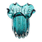 Vaso De Vidro Italy Azul E Rosé 18cm X 21cm - Wolff