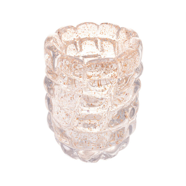 Vaso De Vidro Italy Dourado 10cm X 13cm - Lyor