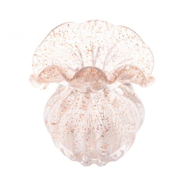 Vaso De Vidro Italy Dourado 11x9x11,5 Cm - Lyor