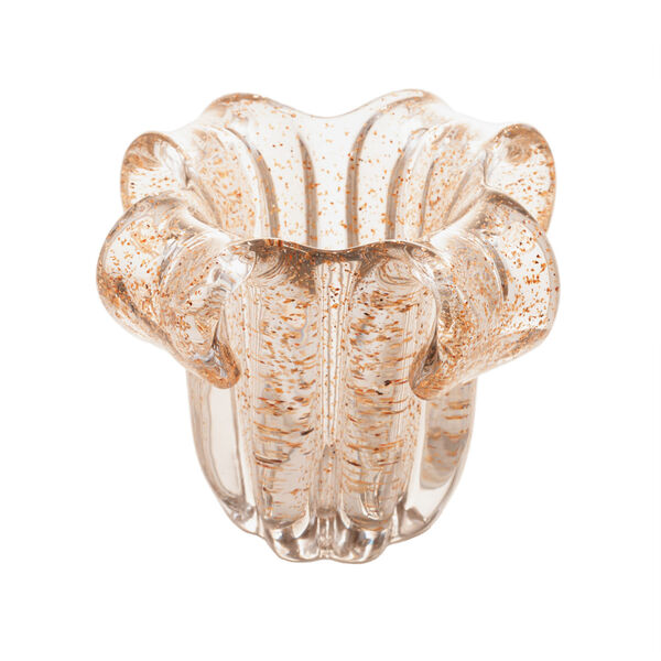 Vaso De Vidro Italy Dourado 13cm X 10cm - Wolff