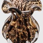 Vaso De Vidro Italy Marrom Preto 11,5x13cm - Lyor