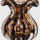 Vaso De Vidro Italy Marrom Preto 11,5x13cm - Lyor