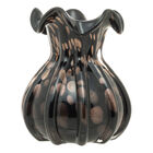 Vaso De Vidro Italy Preto E Rosé 13cm X 17cm - Wolff