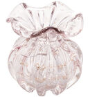 Vaso De Vidro Italy Rosa Claro E Dourado 10cm X 11cm - Wolff