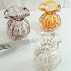 Vaso De Vidro Italy Rosa Claro E Dourado 10cm X 11cm - Wolff