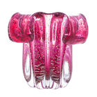 Vaso De Vidro Italy Rosa E Dourado 13cm X 10cm - Wolff