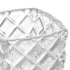 Vaso De Vidro Losangos Em Alto Relevo 15cm Decorativo - Lyor