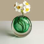 Vaso De Vidro Luxuoso E Moderno Verde Para Plantas Decoração