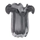 Vaso De Vidro Mek Cinza Veneza 16x16 Cm